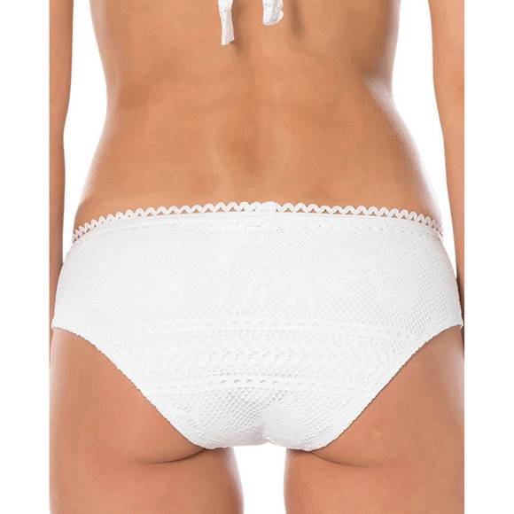 NEW BECCA women's hipster bikini bottom in prairie rose white - Picture 2 of 2